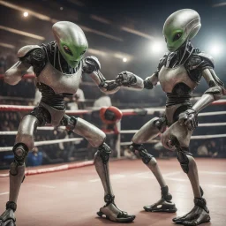 Alien robots in a boxing competition