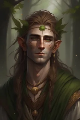 portrait of a male elf druid