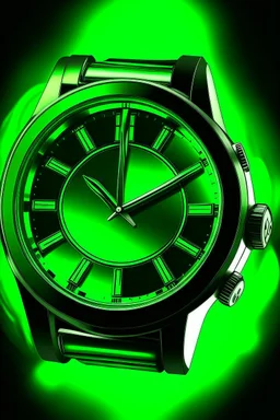 generate an image of green face watch which seem real for blog