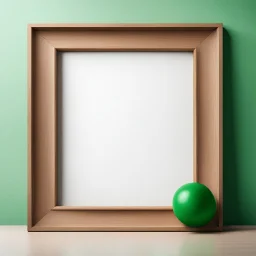 A simple wooden frame without decoration in St. Patrick's green with a light background for removal