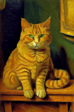 portait of a cat by van gogh