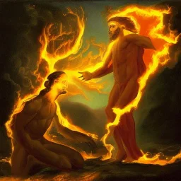 Fire god+creation of Adam