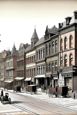 1890s city streets digital art