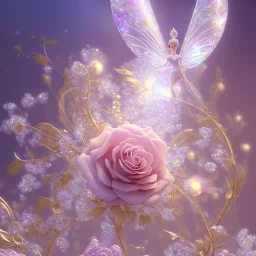 one big crystal subtle flower in a galactic ambiance with a beautiful fairy, transparent petals, delicate colors, in the foreground, full of details, smooth，soft light atmosphere, light effect，vaporwave colorful, concept art, smooth, extremely sharp detail, finely tuned detail, ultra high definition, 8 k, unreal engine 5, ultra sharp focus