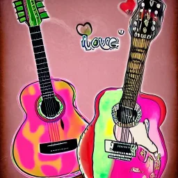 HIPPY PEACE GUITAR LOVE HAPPINESS