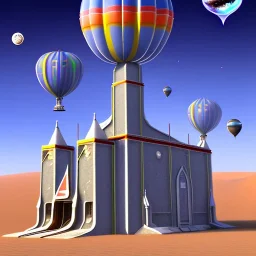 spaceport church rockets in the desert for hot air baloons with gas stations lots of gas stations and shipwrecks sailship wrecks and cargo churches and containers with fleemarkets and scavengers lots of logos and advertisement spaceshuttels in icebergs oasis desert sahara with rooftop lounges and casino