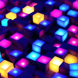 abstract honeycomb neurocube with ambient illumination