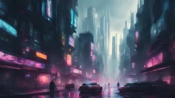 city, cyberpunk style