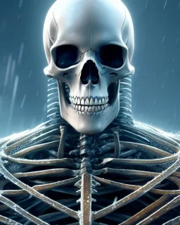 A portrait of a frozen skeleton by pascal blanche rutkowski repin artstation hyperrealism painting concept art of detailed character design matte painting, 4 k resolution blade runner, digital Art, perfect composition, beautiful detailed intricate insanely detailed octane render trending on artstation, 8 k artistic photography, photorealistic concept art, soft natural volumetric ci