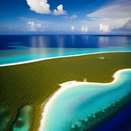 Matira Beach, French Polynesia,aerial view,cloudy,extremely detailed digital painting, high resolution,8k, realistic, beautiful, volumetric lighting, mystical colors ,perfectly centered image, perfect composition, rim light, beautiful lighting,masterpiece, stunning scene, raytracing, anatomically correct, in the style Van Gogh and robert e howard and Ken Kelley and Ohrai Noriyoshi and Simon Bisley and tomzj1.