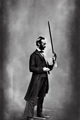 Abraham Lincoln holding a six inch long wooden stake vintage photography, beautiful, Tumblr aesthetic, retro vintage style, HD photography, hyperrealism