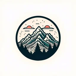 горы минимализм круглый логотип