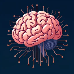 A combination of a brain and a circuit board, symbolizing high-performance thinking that is structured, logical, and efficient, vector, minimal, 2d, flat logo