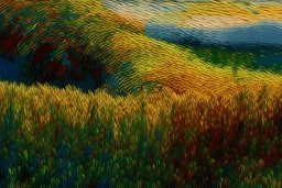 crear una imagen de un trigal, con el estilo de Claude Monet