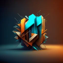 3D logo, technical analysis of trading, photorealistic, color grunge character, simple background.