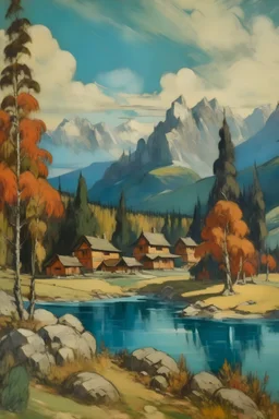 Paisaje de Bariloche al estilo de Gustav Klimb