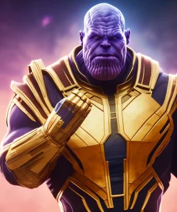 thanos, white and gold suit with red lights, full body close up, soft light atmosphere, light effect，vaporwave colorful, concept art, smooth, extremely sharp detail, finely tuned detail, ultra high definition, 8 k, unreal engine 5, ultra sharp focus