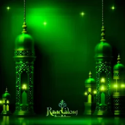 Green sparking ramadan's greetings