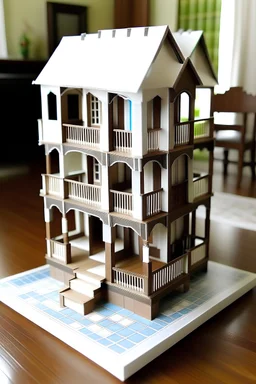 Kids big doll house in hard paper to paint