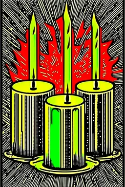 Vintage pop art style, candle