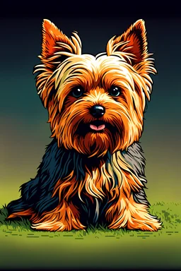 Masterpiece pixel art, Yorkshire terrier dog, ultra detailed character, simple background, Professional Quality pixel art, full body shot, duotone vibrant colors.