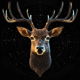 Star constellations map Ghost deer face Fractals high resolution Glowing hologram deer face on a black background Holography is a technique that enables a wavefront to be recorded and later reconstructed. It is best known as a method of generating real three-dimensional images, but also has a wide range of other applications. In principle, it is possible to make a hologram for any type of wave. "High resolution ultra detailed fractals".