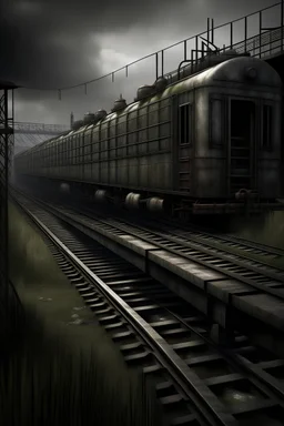photo realistic depiction of a gulag prison transit train