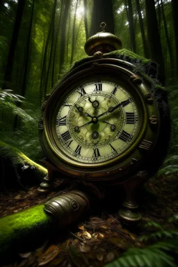 In the forest, inside which was an extraordinary magic clock. the clock had different dials and an infinite power of different timepieces.