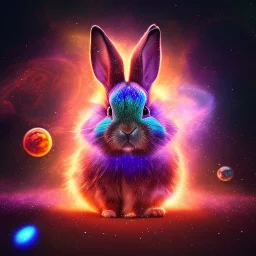 galaxies, spirals, space, nebulae, stars, smoke, iridescent, intricate detail, in the shape of a rabbit, fur wearing color diamonds, octane render, 8k, --q 2 --ar 2:3 --uplight