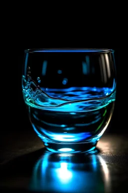 Glowing water in the glass