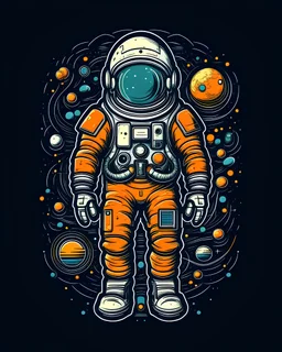 space man design for product clothing