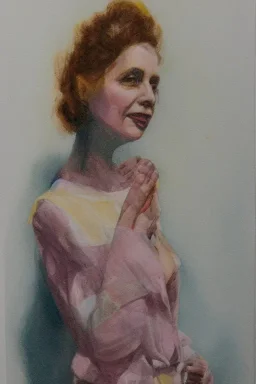 Portrait lady, full body shot, full-color medium shot, style of will davies