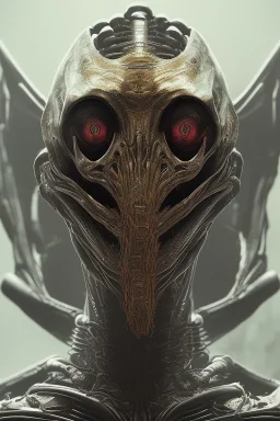 evil scarab alien, brutal face, tron, head, burn eyes, 8k, finely detailed, dark light, photo realistic, hr giger, cyberpunk