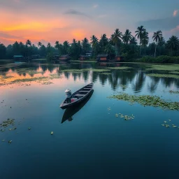 Ultra realistic photo, a backwaters of kerala, HOF, captured with professional DSLR camera,64k, ultra detailed,colourfooll