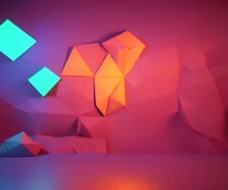 background simple colorful 3d geometric installation