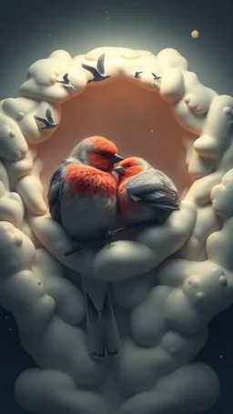 Sleeping and dreaming of birds in an 3D