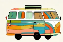 Campervan in thestyle of paul klee