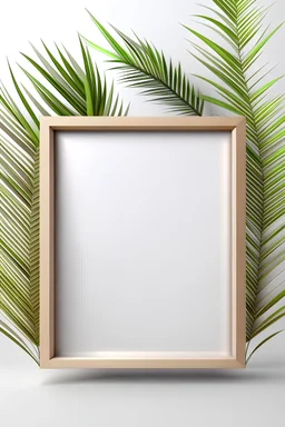 Arabian palm branches and a frame without a picture underneath