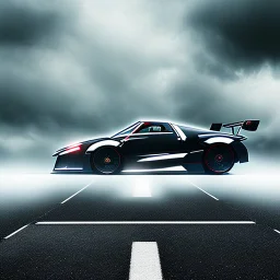 A Tesla semi-truck is racing at top speed, over the 'Tower Bridge', in London. CINEMATIC. WIDE ANGLE LENS.