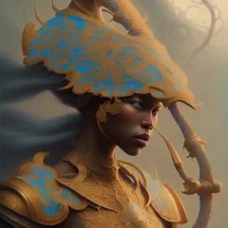 sango fantasy, fantasy magic, intricate, sharp focus, illustration, highly detailed, digital painting, concept art, matte,paul lewin and kehinde wiley, masterpiece