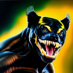 Ultra detailed fullbody Portrait in oil on canvas of Venom fusions with wolverine,extremely detailed digital painting,extremely detailed face,crystal clear Big eyes, mystical colors ,perfectly centered image, perfect composition, rim light, beautiful lighting,masterpiece,8k, stunning scene, raytracing, anatomically correct, in the style of robert e howard and Ken Kelley and Ohrai Noriyoshi and Simon Bisley and tomzj1