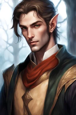 handsome elven, with long pointed ears