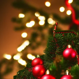 christmas tree candy cane bokeh