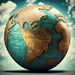 A globe bristling with signs