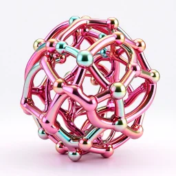 3d recursive structre with metallic random colors