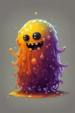 small, cute, jelly monster, familiar, dnd, ochre, happy, blob.