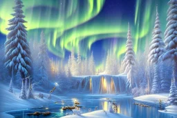  white and gold crystal background，waterfall, winter snow flakessnow, northern Lights, full of details, smooth, bright sunshine，soft light atmosphere, light effect，vaporwave colorful, concept art, smooth, extremely sharp detail, finely tuned detail, ultra high definition, 8 k, unreal engine 5, ultra sharp focus