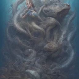 sango fantasy, fantasy magic, intricate, sharp focus, illustration, highly detailed, digital painting, concept art, matte, artgerm and paul lewin and kehinde wiley, masterpiece sexy lips Hawaiian afro lips black African lady body mermaid Dragonfish head blue space lady sea under water mermaid seaweed pyramid