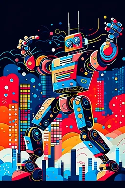 abstract robot dancer electronica music STYLE OF Hiroshi Nagai