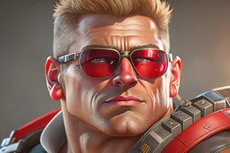 Photoreal Duke Nukem with shades